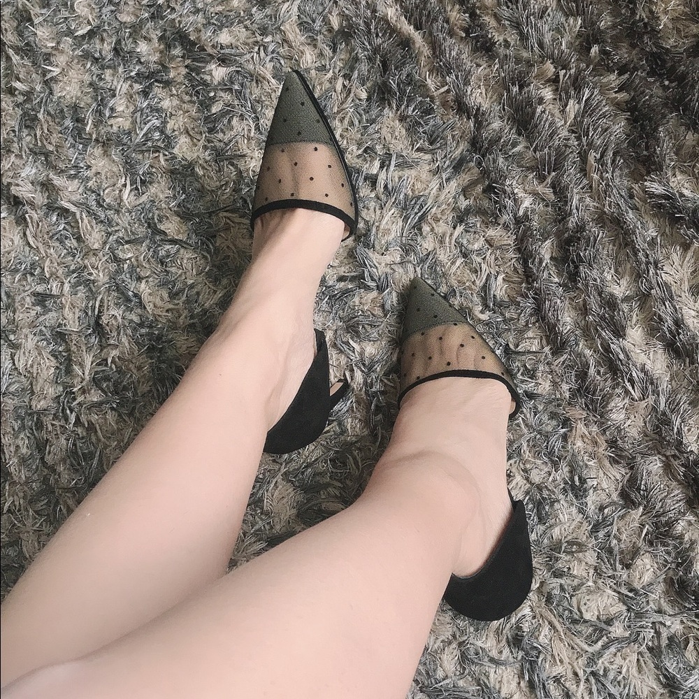 Christian Dior D-Vision Pump Heels Black Polka Dot Mesh Suede Gold Hardware 36 - Picture 9 of 11